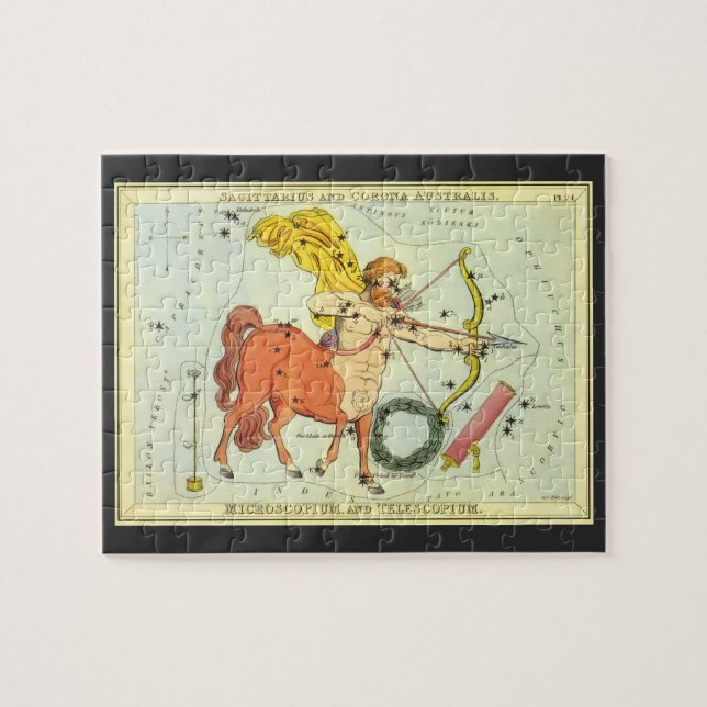 Vintage Astrologie Sagittarius Konstellation Zodia Puzzle (Horizontal)