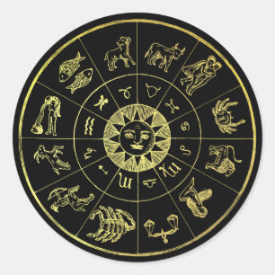 Vintage-Astrologie Sternzeichen Runder Aufkleber