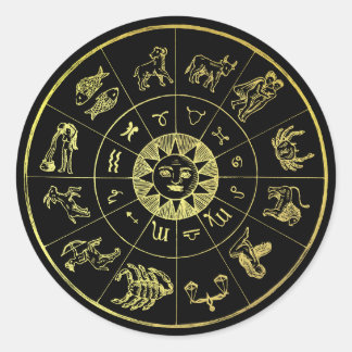 Vintage-Astrologie Sternzeichen Runder Aufkleber
