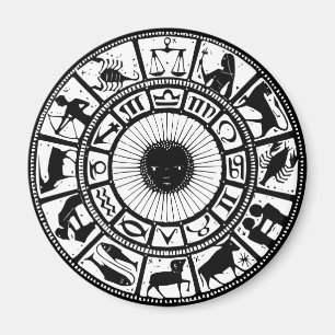 Vintage Astrologie Zodiac Wheel Magnet