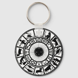 Vintage Astrologie Zodiac Wheel Schlüsselanhänger