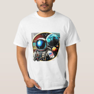Vintage-Astronaut Erkunde den Kosmos im Shirt