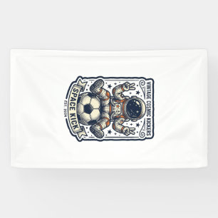 Vintage-Astronaut-Fußball-Friedenszeichen-Shirt-De Banner
