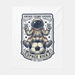 Vintage-Astronaut-Fußball-Friedenszeichen-Shirt-De Fleecedecke