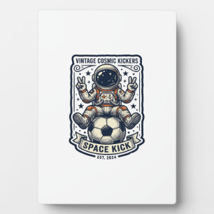 Vintage-Astronaut-Fußball-Friedenszeichen-Shirt-De Fotoplatte