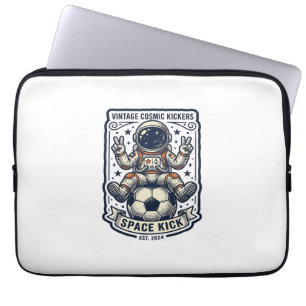 Vintage-Astronaut-Fußball-Friedenszeichen-Shirt-De Laptopschutzhülle