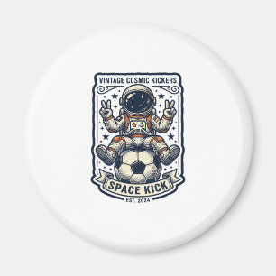 Vintage-Astronaut-Fußball-Friedenszeichen-Shirt-De Magnet