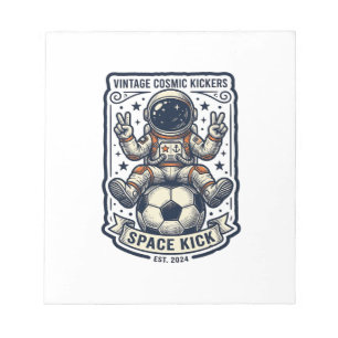 Vintage-Astronaut-Fußball-Friedenszeichen-Shirt-De Notizblock