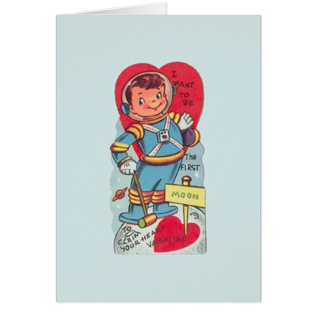 Vintage Astronaut Valentine's Day Card (Vorne)