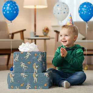 Vintage Astronauten Geschenkpapier