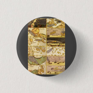 Vintage Astronomie, antike Sternbilder Button