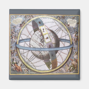 Vintage Astronomie, Celestial von Andreas Cellariu Magnet