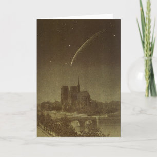 Vintage Astronomie, Donati Comet über Paris 1858 Karte