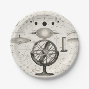 Vintage-Astronomie-Globus-Illustration Pappteller