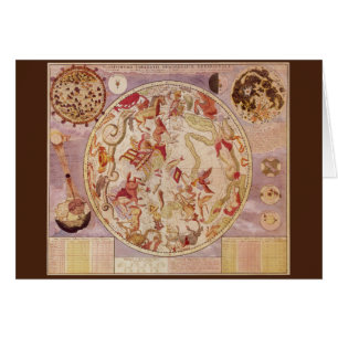 Vintage Astronomie, Himmelskarte von Carel Allard