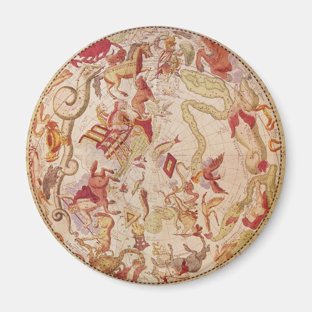 Vintage Astronomie, Himmelskarte von Carel Allard Magnet (Vorne)