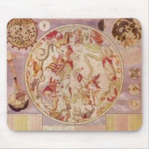 Vintage Astronomie, Himmelskarte von Carel Allard Mousepad