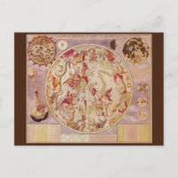 Vintage Astronomie, Himmelskarte von Carel Allard