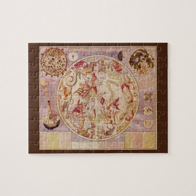 Vintage Astronomie, Himmelskarte von Carel Allard Puzzle (Horizontal)