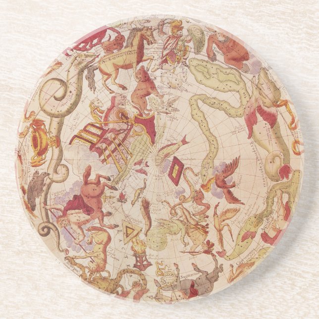 Vintage Astronomie, Himmelskarte von Carel Allard Untersetzer (Vorne)