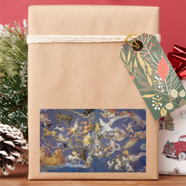 Vintage Astronomie Himmelskonstellationen Fresco Rechteckiger Aufkleber (Feiertag)