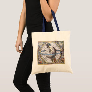 Vintage Astronomie, Himmelsplanisphäre Tierkreis Tragetasche