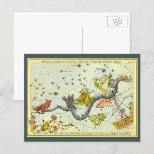Vintage Astronomie, Hydra-Schlange-Sterne Postkarte