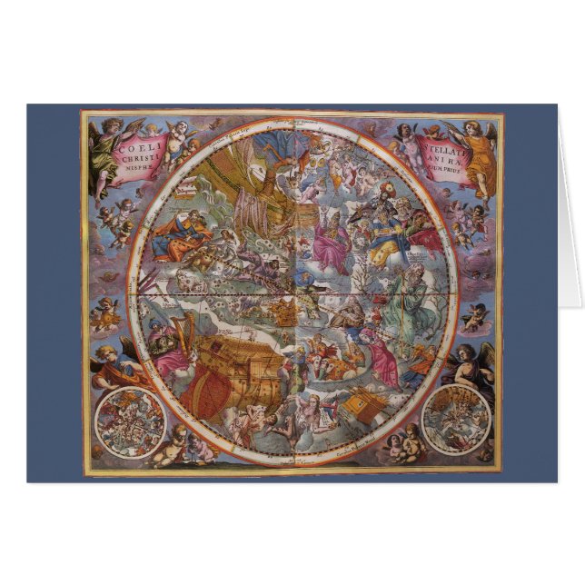 Vintage Astronomie, Karte Christlicher Sternbilder (Vorderseite (Horizontal))