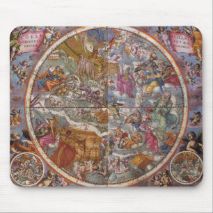 Vintage Astronomie, Karte Christlicher Sternbilder Mousepad