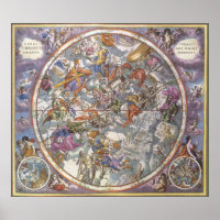 Vintage Astronomie, Karte Christlicher Sternbilder