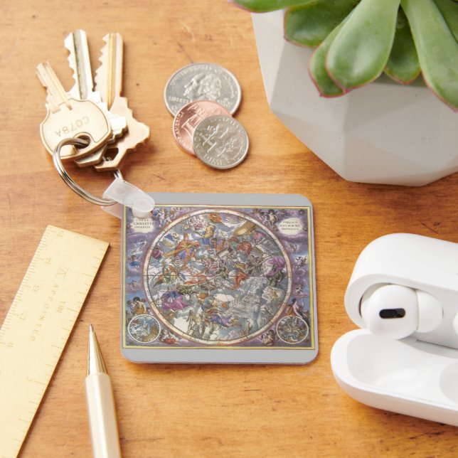 Vintage Astronomie, Karte Christlicher Sternbilder Schlüsselanhänger (Schreibtisch)