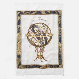Vintage Astronomie, künstliche oder künstlerische  Geschirrtuch