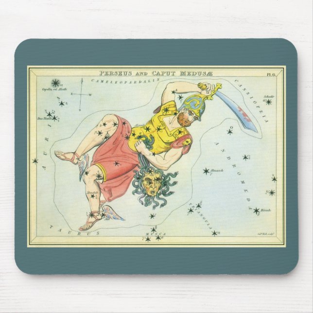 Vintage Astronomie, Perseus und Medusa in Caput Mousepad (Vorne)