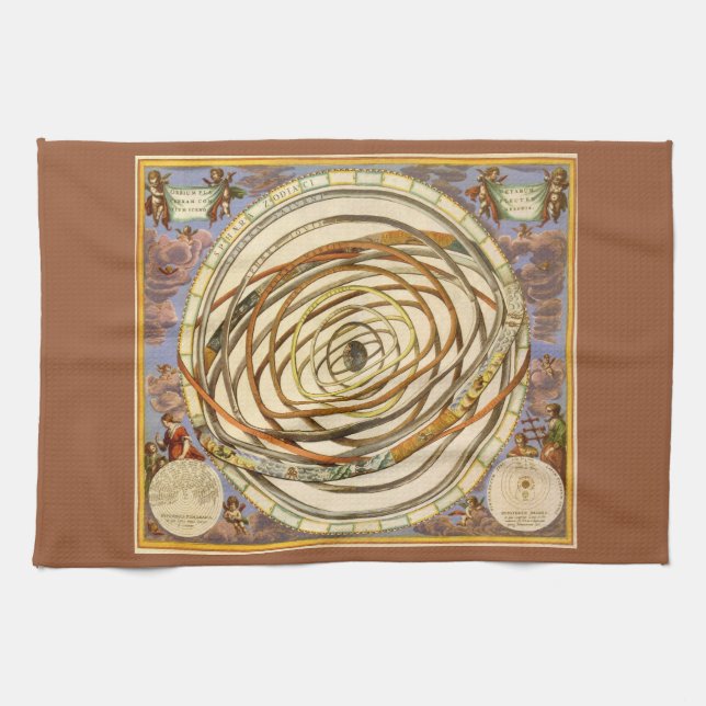 Vintage Astronomie Planeten, Andreas Cellarius Geschirrtuch (Horizontal)