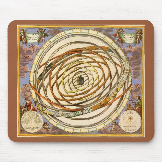 Vintage Astronomie Planeten, Andreas Cellarius Mousepad (Vorne)