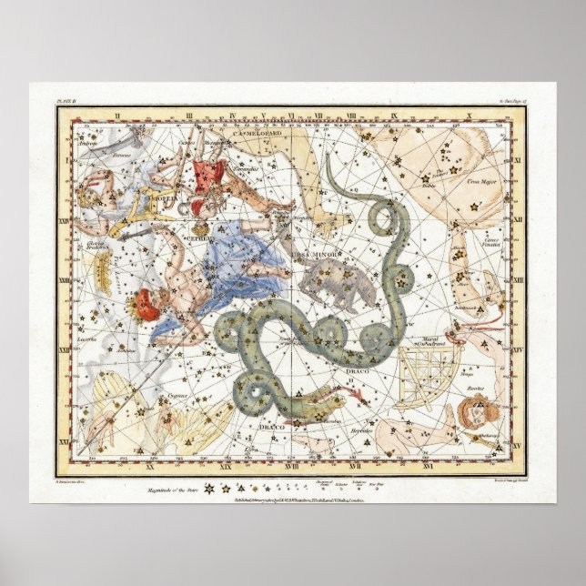 Vintage Astronomiekonstellationen Poster (Vorne)