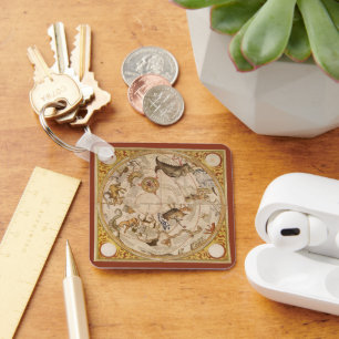 Vintage Astronomy, Celestial Planisphere Star Map Schlüsselanhänger