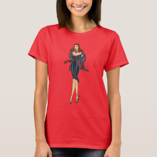 Vintage atemberaubende Brünette Glamourgirl Pinup T-Shirt