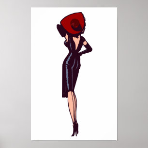 Vintage atemberaubende Glamour-Girl Retro-Pinup Poster