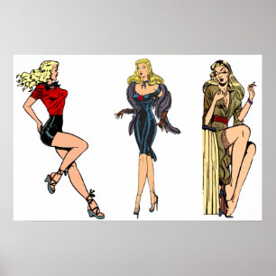 Vintage atemberaubende Glamour-Girls Retro-Blondin Poster