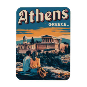 Vintage Athen Geschenke Hauptstadt Griechenlands Magnet