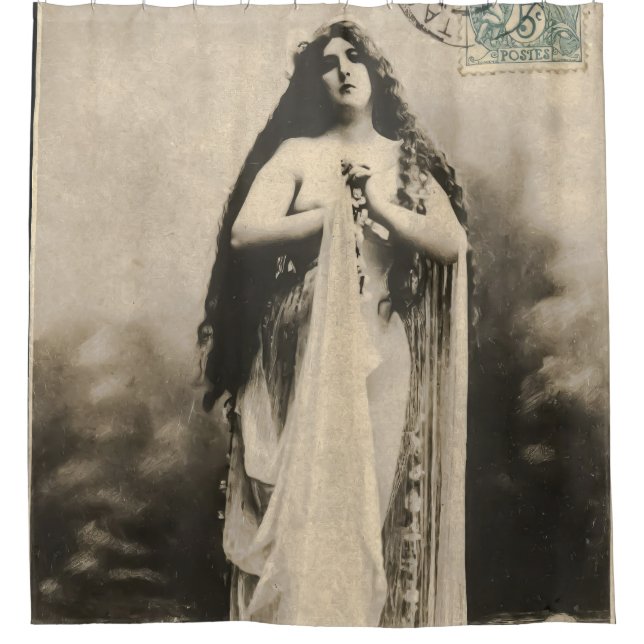 Vintage ätherische Goddess Postcard Duschvorhang (Vorderseite)