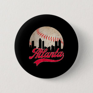 Vintage Atlanta Baseball-Stadtlandschaft Liebhaber Button