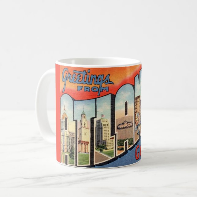 Vintage Atlanta GA-Tasse Kaffeetasse (Vorderseite Links)
