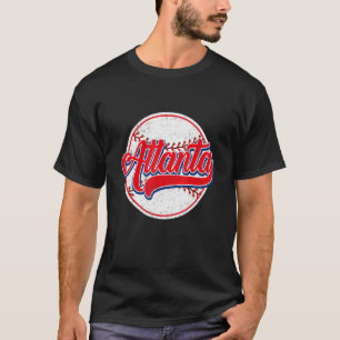 Vintage Atlanta-Stadtlandschaft Baseball Für Männe T-Shirt