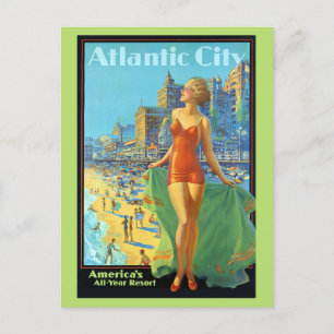 Vintage Atlantic City New Jersey Retro-Reise Postkarte