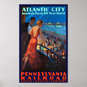 Vintage Atlantikbahn Poster