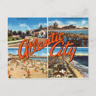 Vintage Atlantikstadt Postkarte