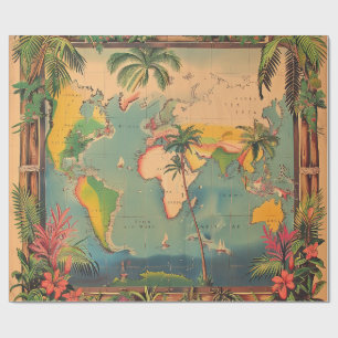Vintage-Atlas-Geschenkpapier Geschenkpapier