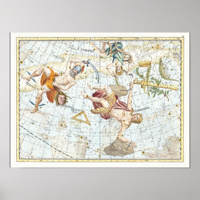 Vintage Atlaskonstellationen Poster (Vorne)